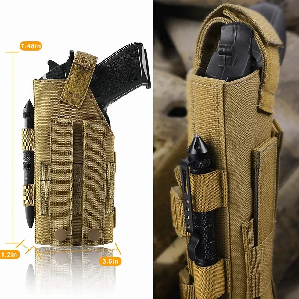 ACEXIER Molle táctico Universal Pistolera de Pistola Funda de Pistola Ajustable para 9 mm G 1911 G 17 18 19 26 34, Ruger LCP, Beretta