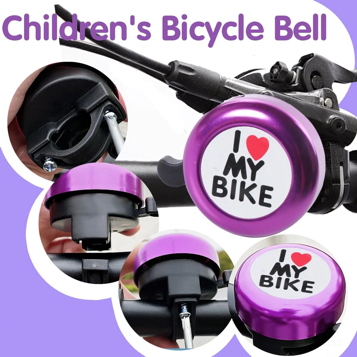 Cesta Bicicleta Delantera para Bicicleta Infantil Desmontable, Cesta Bici Niño Niña, con Correa de Piel, Timbre de Bicicletas, Serpentinas, Pegatinas, Regalos para Niños, Niñas