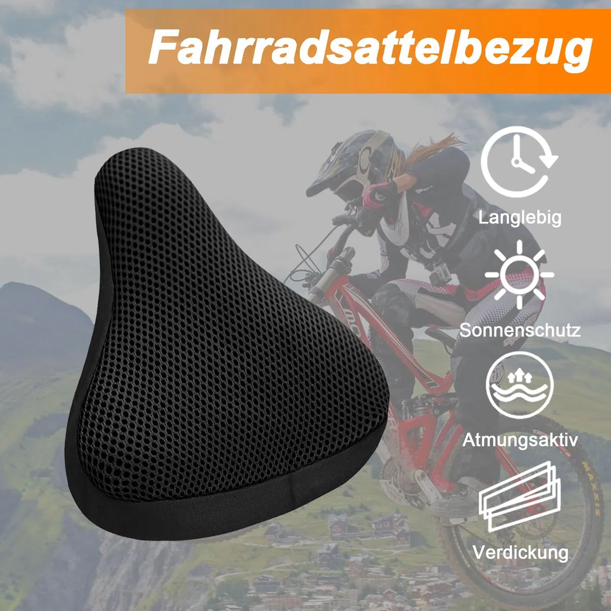 Funda de Sillín de Bicicleta, 2 piezas Funda Acolchada Transpirable Cómoda, Cojín de Bicicleta para Hombre y Mujer, Accesorios para Bicicletas, para Bicicletas de Carretera, Montaña y Ciudad, Negro