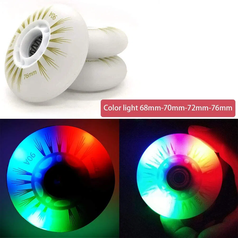 8 ruedas luminosas para patines en línea, ruedas de 70 mm, para niños y jóvenes