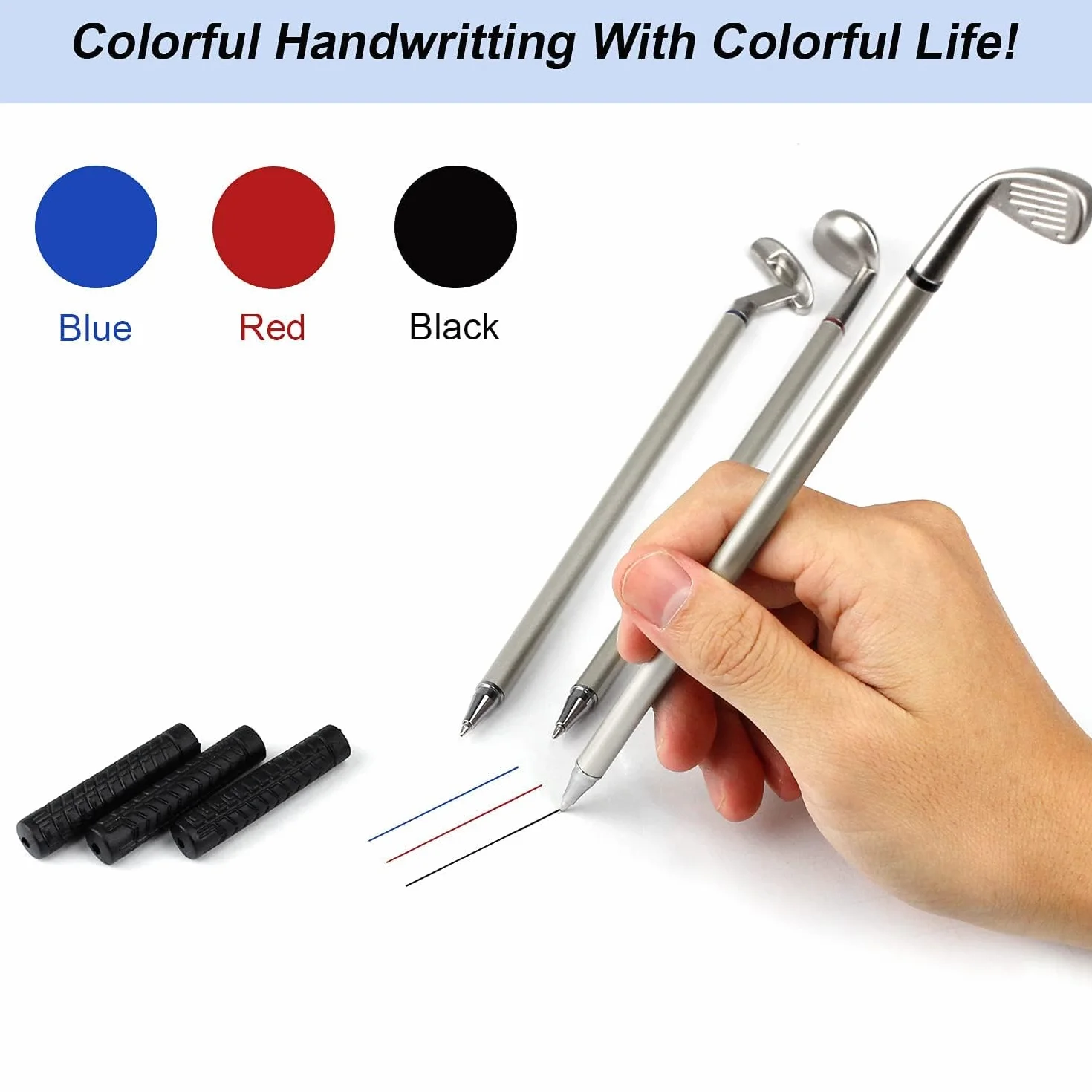 Kofull Sets de Regalo de Golf Mini Palos de Golf en Forma de Metal Recuerdo de Un Campo de Golf Plumas de Escritorio de Fantasía(Verde)