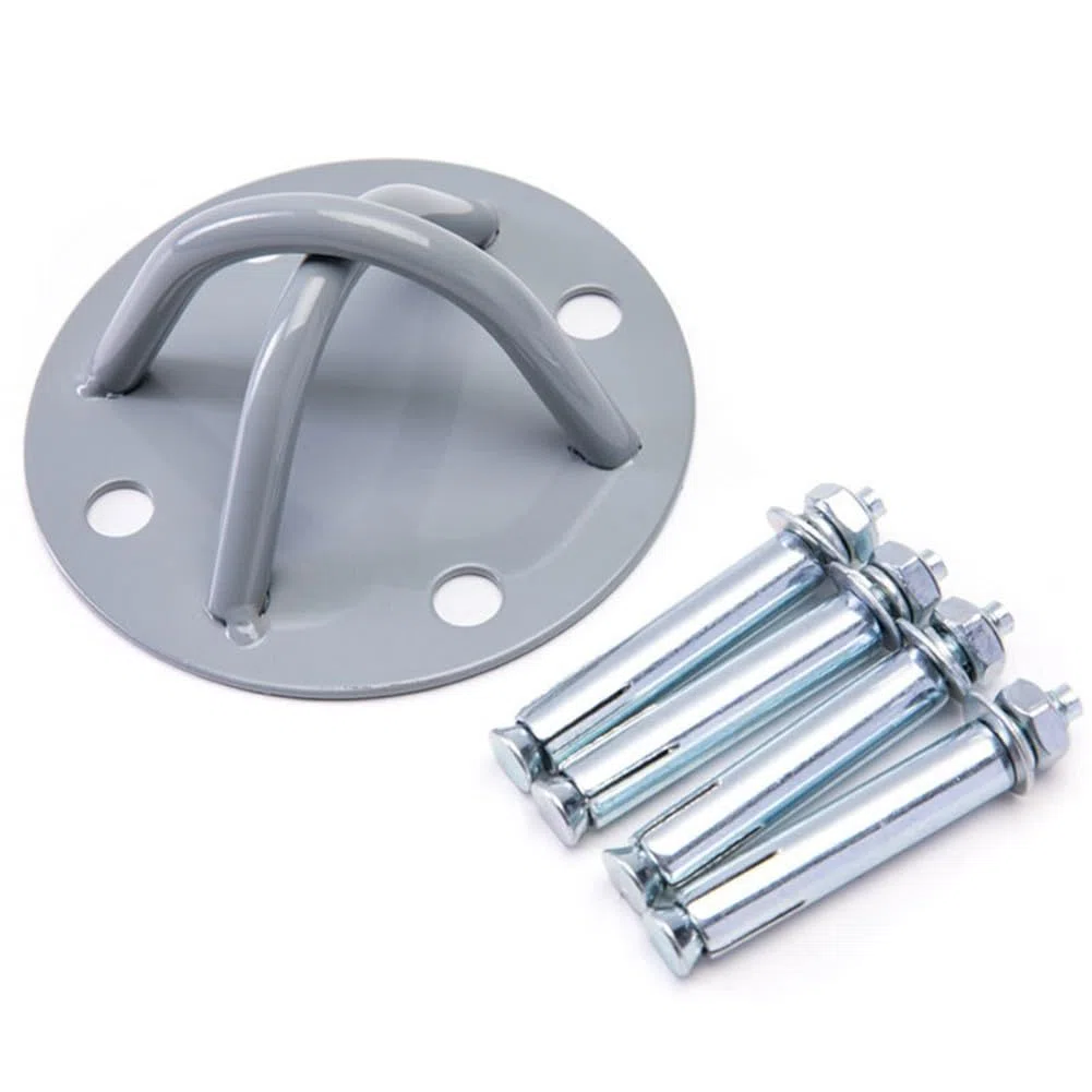 Soporte de anclaje de pared para entrenamiento de suspensión, gimnasio, fitness, fijación de techo con 4 agujeros, metal de 1000 kg de capacidad, 12 x 6,5 cm