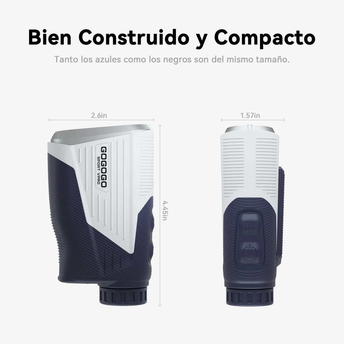 Gogogo Sport Vpro Telémetro Laser Golf Caza 1372/2285 M/Yardas/Feet, Recargable Medidor Laser Magnético Precisión ±0.5yd, Modos para Pendiente Off/ON, Vibración de Bloqueo de Bandera, Escaneo, Azul