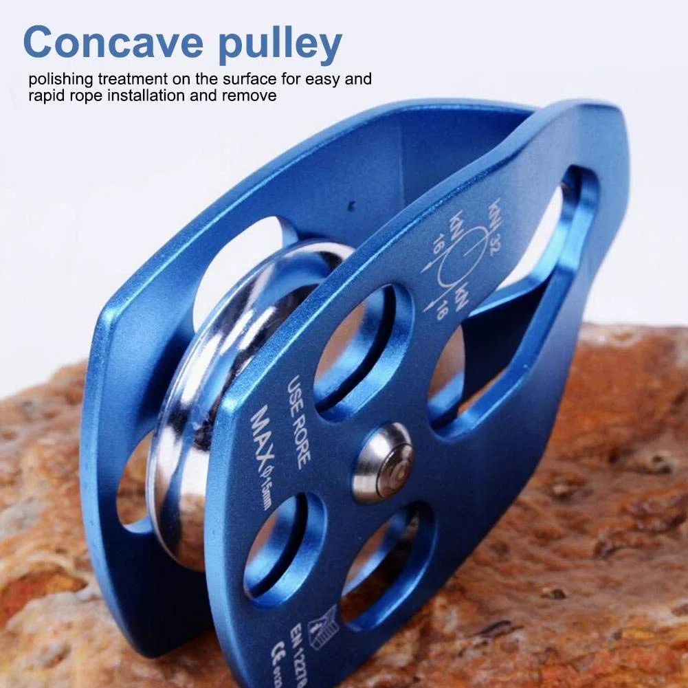 Jadeshay Polea de Escalada,28KN Mini Polea Escalada Aluminio al Aire Libre de Polea Simple con Placa Giratoria para Escalada y Elevación en Exteriores