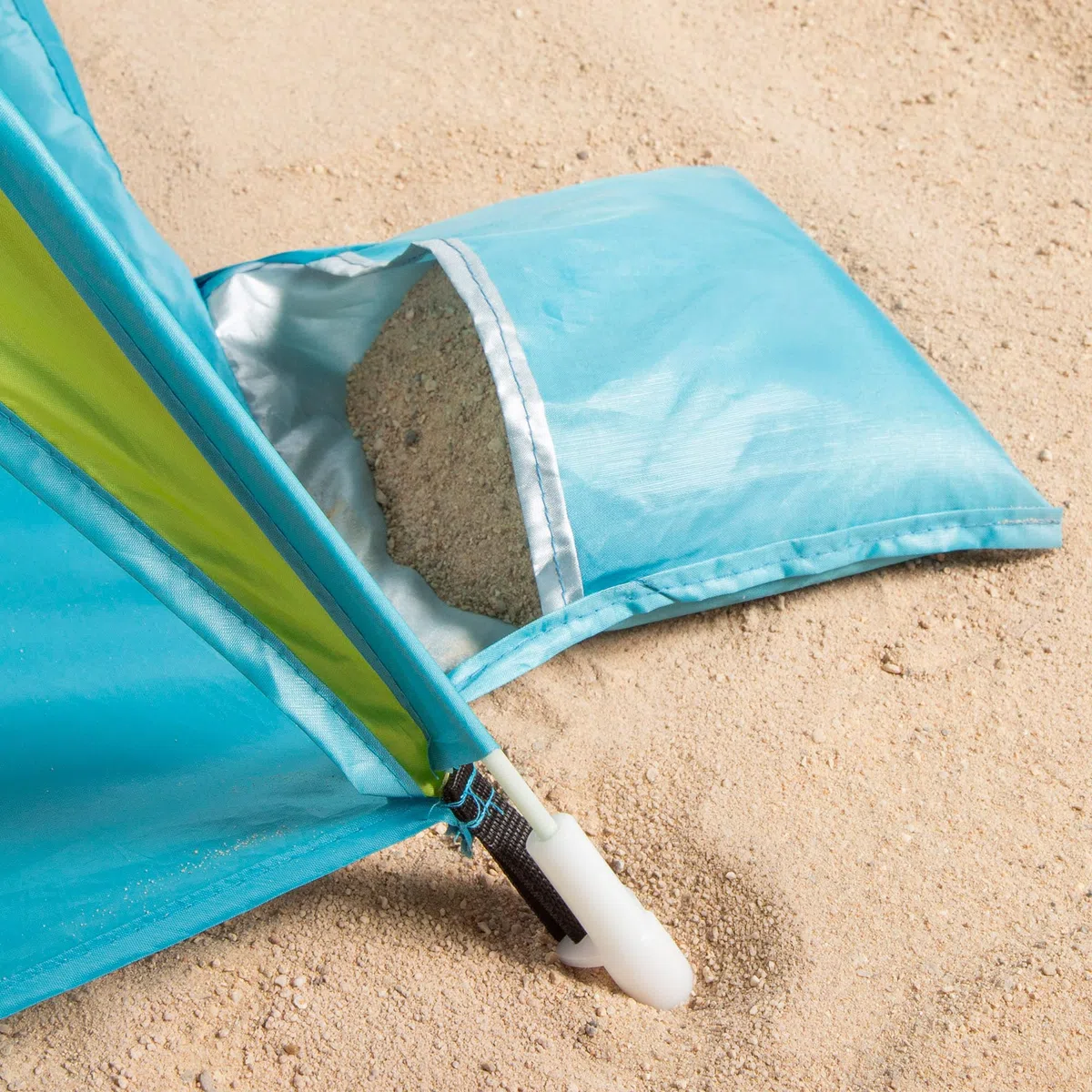 AKTIVE Tienda Playa Pop up, Azul y Verde, 175x150x105 cm, Revestimiento Plateado, UV50, Incluye 4 piquetas, Poliéster, Paravientos Plegable, Bolsa Transporte, Refugio Pesca (62532)