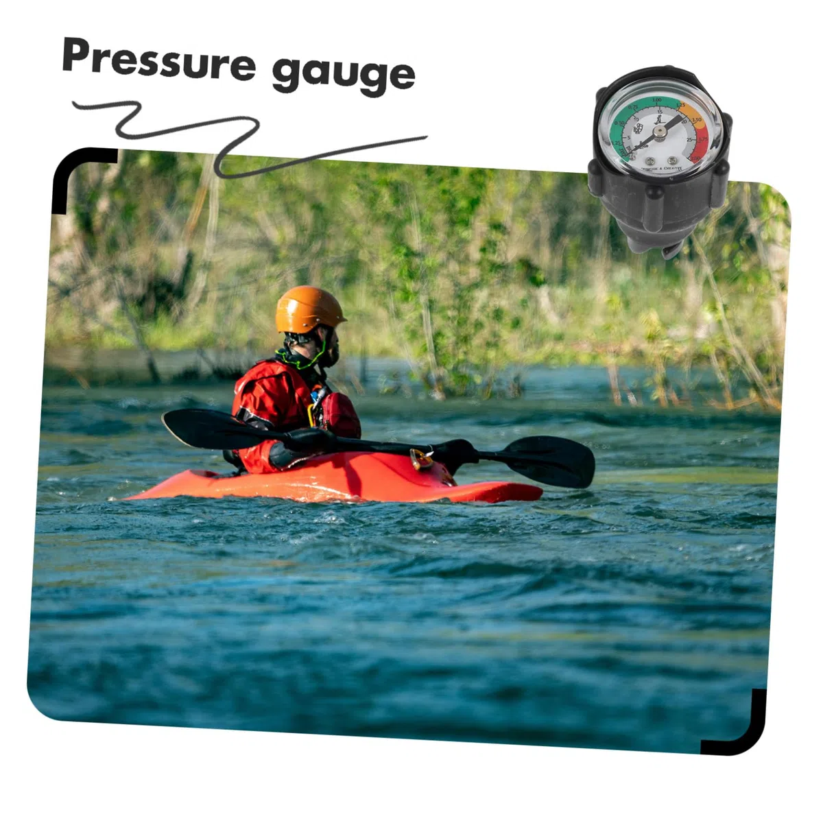 Manómetro para Barco y Surf Medidor De Presión Inflable Acero Inoxidable Comprobador De Presión