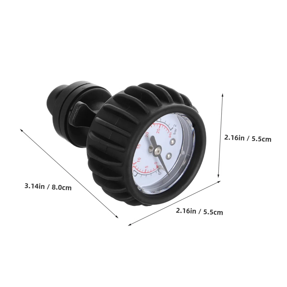 BESPORTBLE Manómetro para Bote Inflable y Tabla de Surf, Medidor de Presión de Aire 0-1.6 Bar, Dispositivo Resistente de PVC, Herramienta Precisa para Kayak y Deportes Acuáticos