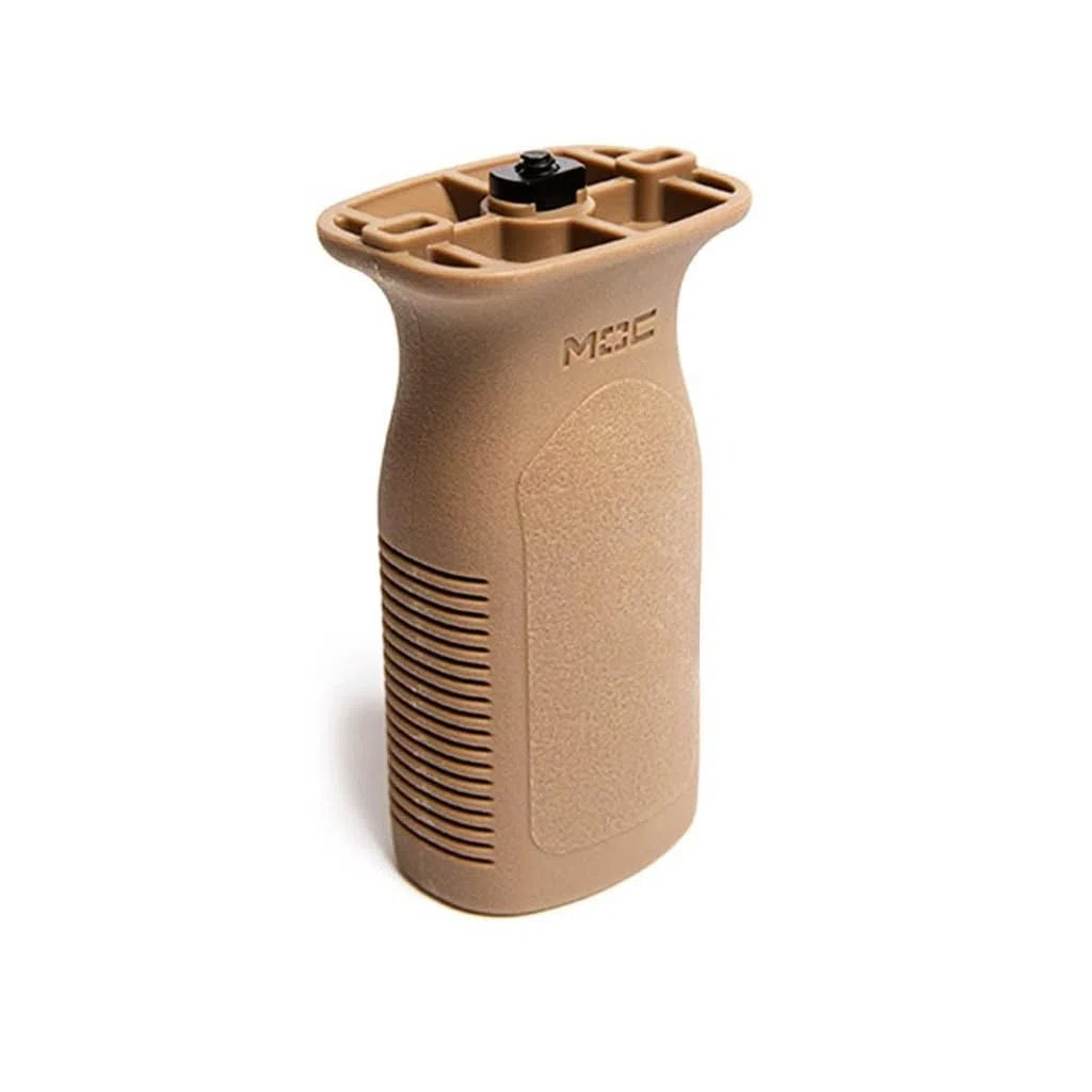 Grip Vertical Táctico MLOK, Grip de Airsoft, Color Tan, Polímero Alta Resistencia, 6x4x2,5 cm, con Tornillería de Montaje
