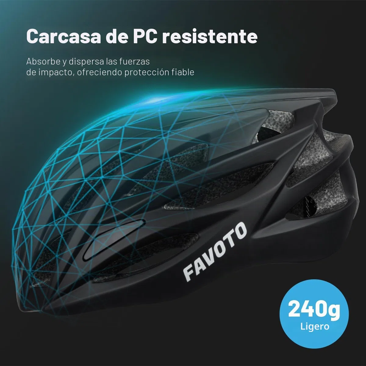 Favoto Casco de Bicicleta Ajustable, Casco de Ciclismo con Forro para Hombre Mujer Adultos, Casco de MTB Carretera Montaña Certificado CE TUV
