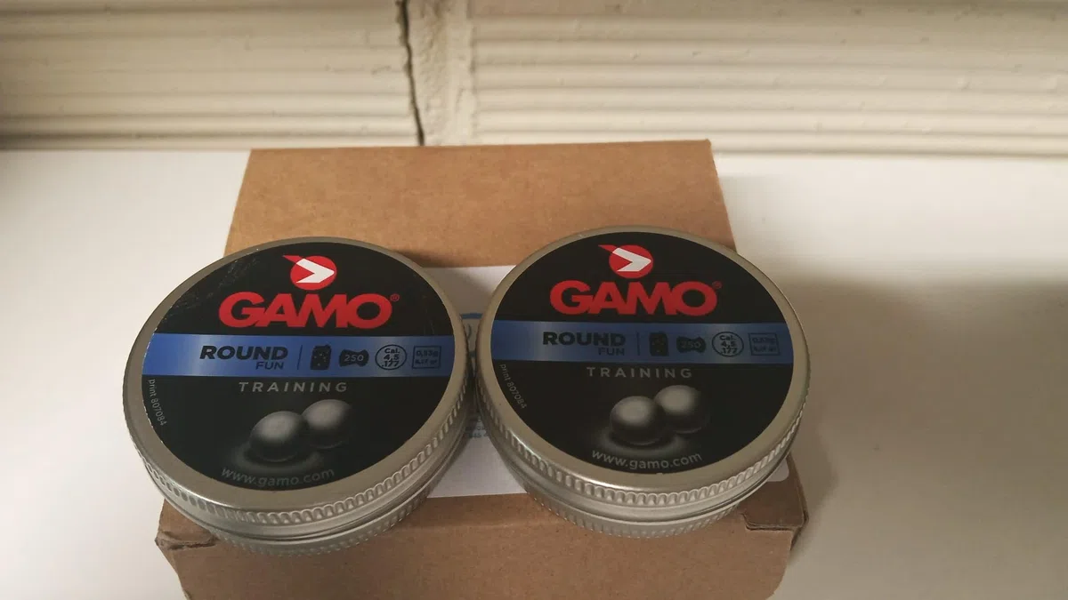 Bundle Arapaima Beitia - Pack de 2 Latas de 250 Perdigones Gamo Round 4.5 mm (.177) | 500 Balines de Bola de Calidad para Pistola y Carabina de Aire Comprimido