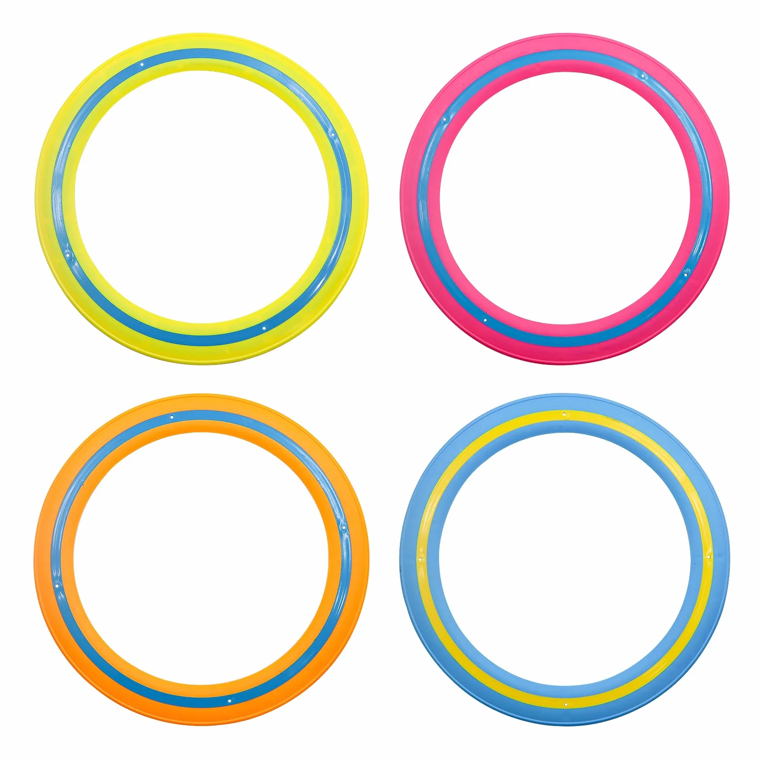 4 Piezas Anillos de Lanzamiento,Anillos de Frisbee,Outdoor Flying Disc 25cm,Juegos de Playa para Niños para la Playa Juegos de Fiesta o Tiempo en Familia(Azul,Naranja,Verde,Rosa Rojo)