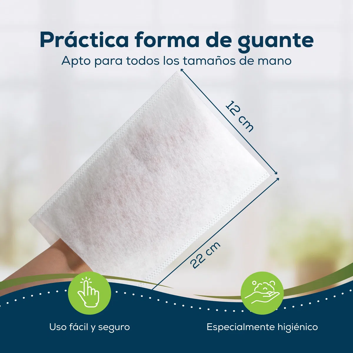 Sensalou Guantes De Lavado Desechables Impermeables 100 Unidades 12 x 22 cm Toallitas Íntimas Microfibra Tela No Tejida Suaves y Resistentes Para Adultos Bebé Niños Viaje Camping Festival Blanco