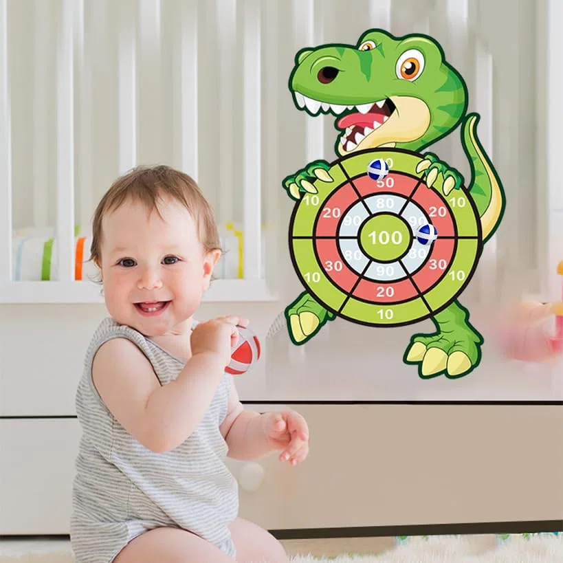 Diana para niños, Juguete de Dinosaurio, con 6 Bolas, Juegos de Fiesta al Aire Libre, Juego de Lanzamiento de Dardos, Disco de Regalo, 73 cm