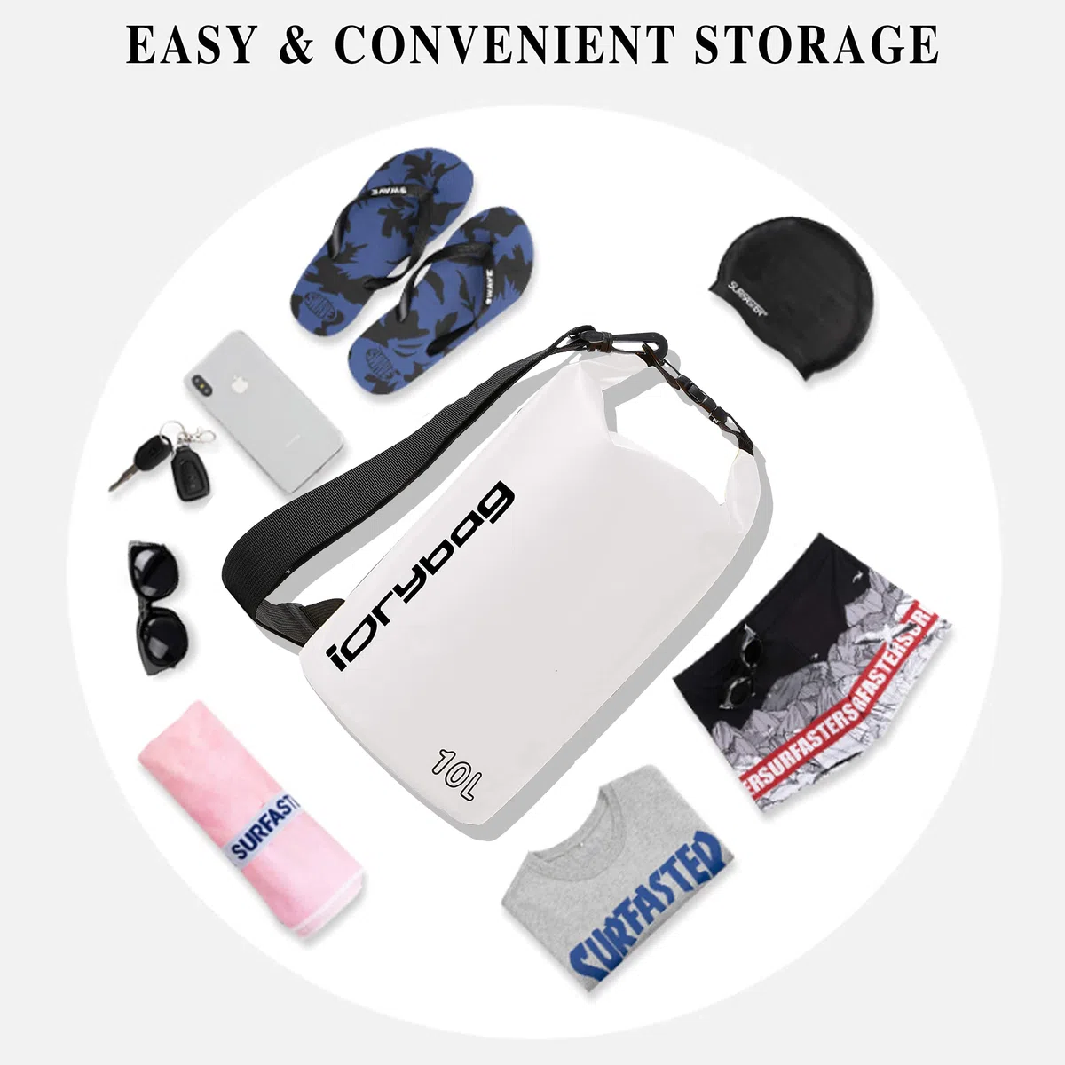 IDRYBAG DRYBAG Bolsas Secas para Kayak Impermeables 2L/5L/10L/15L/20L, Bolsa Seca Pequeña Impermeable Flotante, Saco Seco Impermeable para Paddleboarding y Viajes