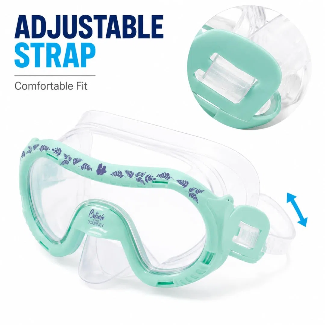 Set de Snorkel Frozen para Niñas +3 Años, Gafas de Buceo Ajustables con Tubo, Máscara Antivaho Infantil para Playa Piscina y Aire Libre, Regalo Verano y Viaje
