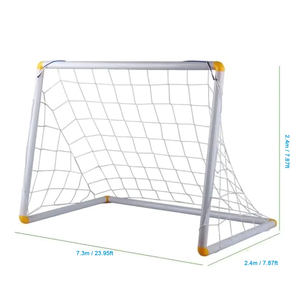 Red de Portería de Fútbol - 1,8x1,2m/2,4x1,8m/3,6x1,8m//7,3x2,4m Red Deportiva para Entrenamiento de Fútbol, Red Portátil de Reemplazo para Campo Patio Interior Exterior Blanco Sin Marco