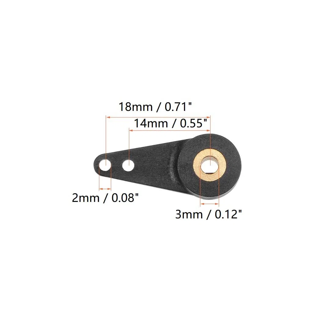 Heyiarbeit Timón de barco RC con brazo servo único de 52 mm, grosor de la almohadilla del timón 7.6 mm FXB-QJFXD, 1 juego