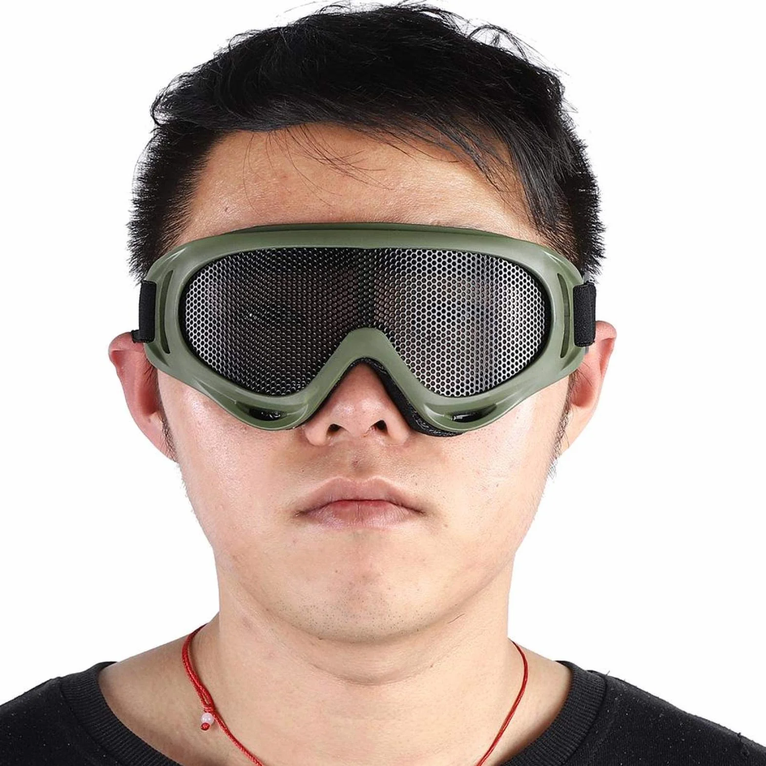 Gafa Malla Resistente de Material, Oculos para Airsoft Aire Libre Protección Esquí Moto Prueba Viento Táctica Diario MontañIsmo Metálica Protectora Ocular Táctico Caza Arena Ojo Reemplazo Paintball