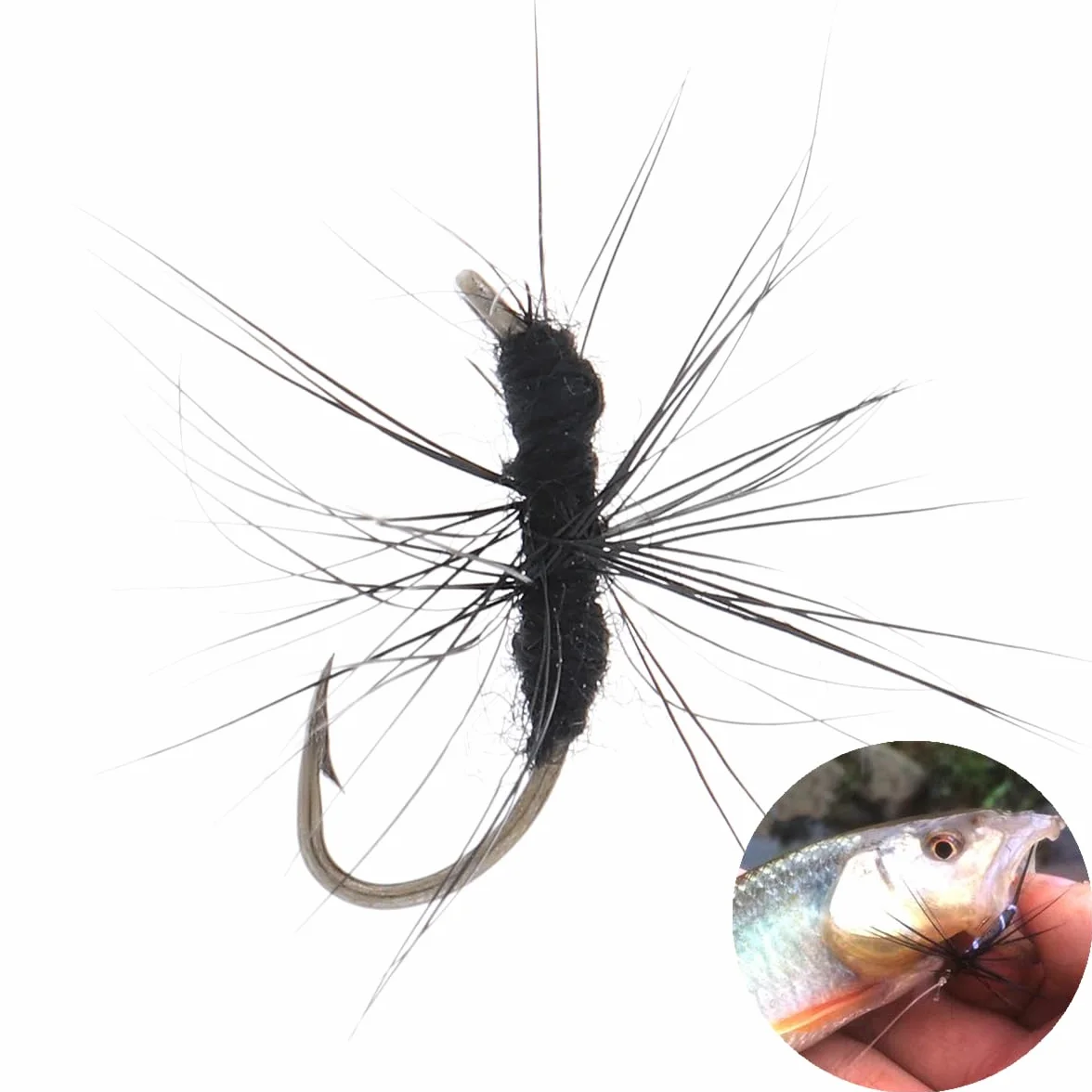 40 señuelos de pesca con mosca, señuelos de pesca con mosca, señuelos artificiales con gancho, señuelos de pesca con mosca hechos a mano, señuelos de simulación de lubina para trucha, lubina,