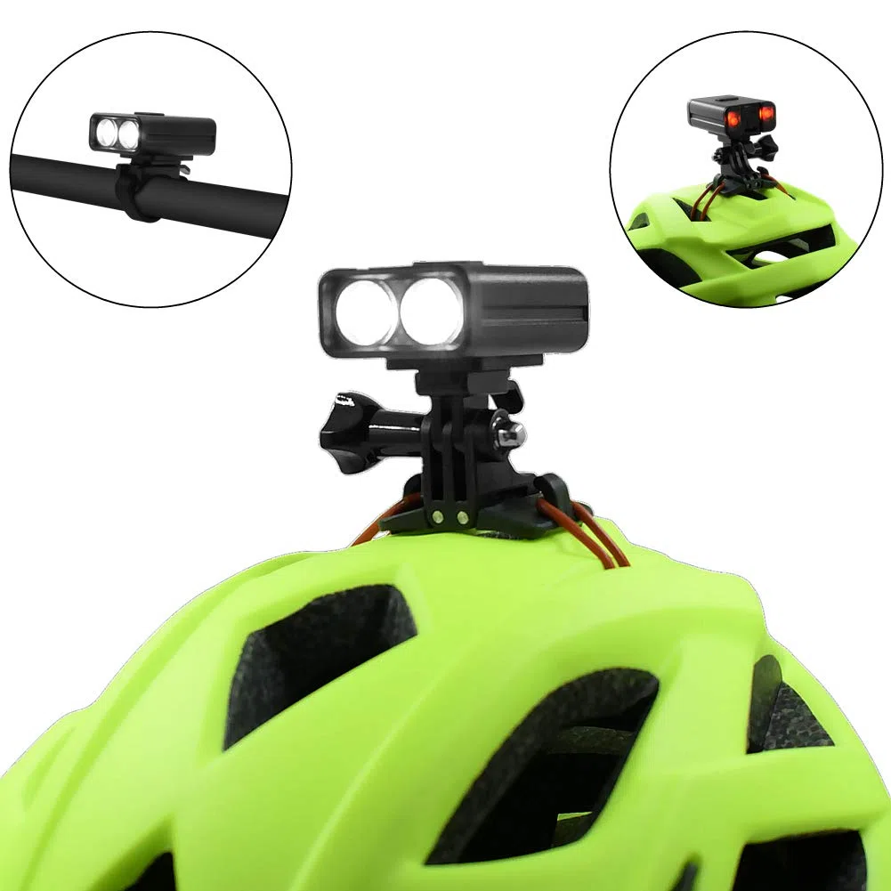 WASAGA Casco de Bicicleta Ligero, 200 Lumen LED Casco de Bicicleta Luz 3 Modos USB Recargable Impermeable Faro Delantero de Bicicleta y 5 Modos Luz Trasera de Bicicleta