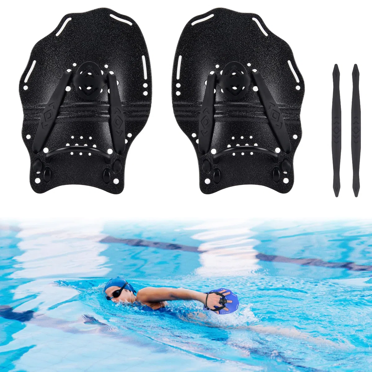 BOOSTEADY 2 paio di pagaie per nuoto-Nero S