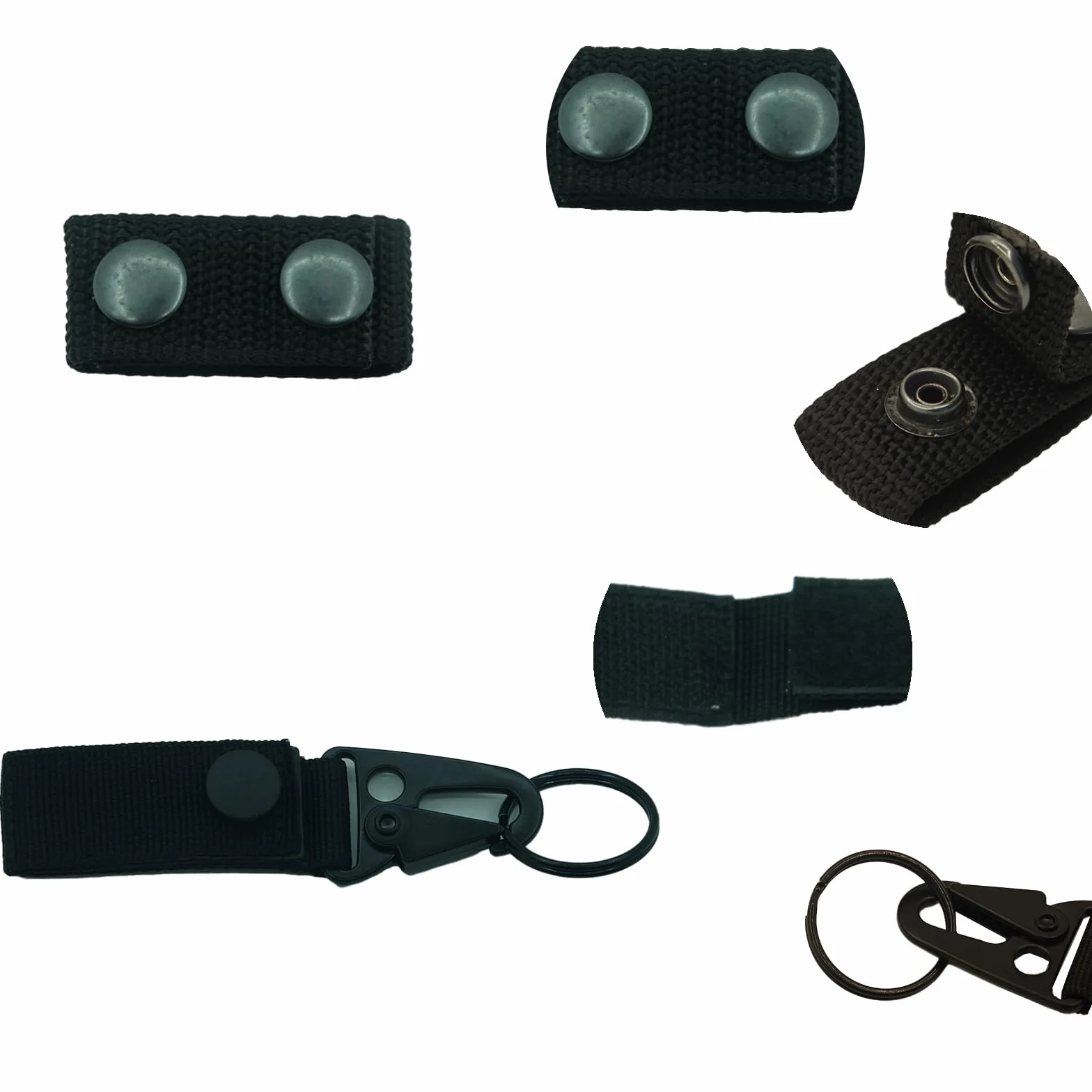 6 Piezas Accesorios Cinturón Táctico con 4 Piezas Mosquetón Táctico, Mosquetones Multifuncional Cinturón Táctico, para Deportes al Aire Libre, Camping y Senderismo