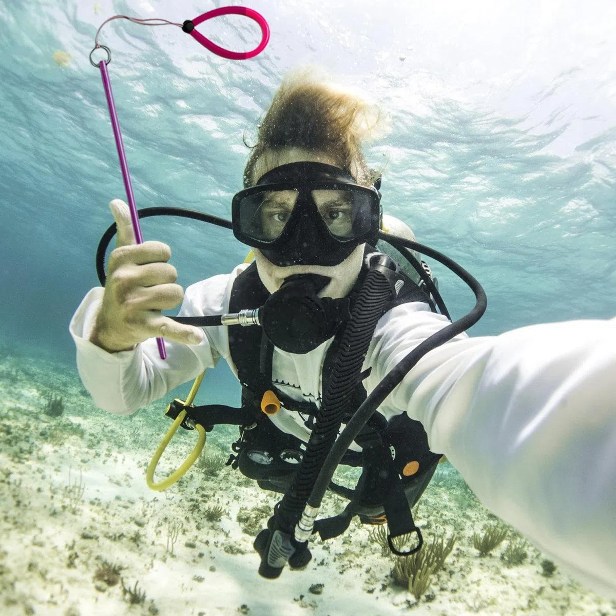 Generador De Ruido para Buceo, De Buceo | Varilla De Buceo con Puntero De Cosquillas De Langosta De Aleación De Aluminio,Generador De Ruido Subacuático Portátil con Correa para La Muñeca para BUC