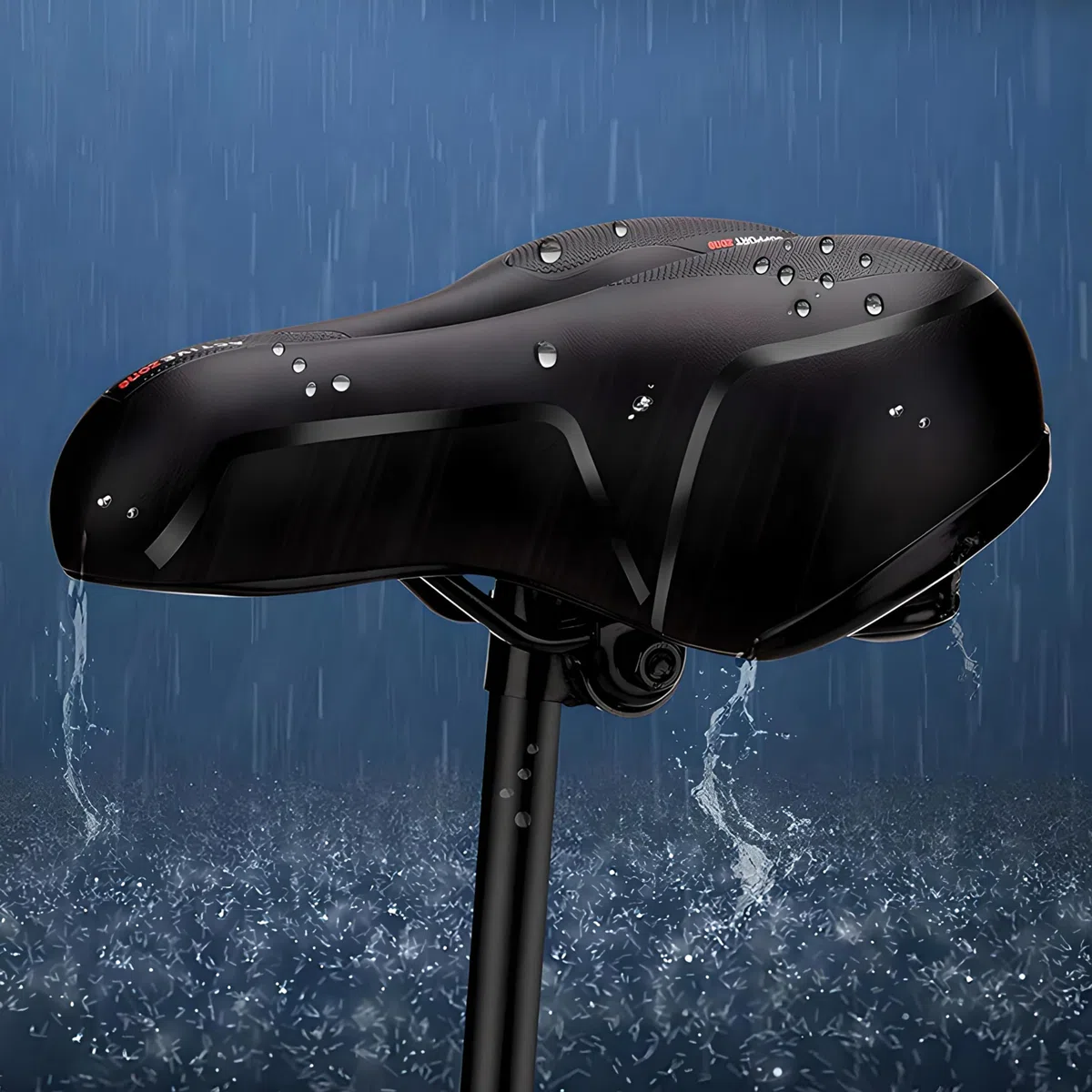 Retoo Sillín de bicicleta con espuma viscoelástica cómoda y suave, asiento de bicicleta con cubierta impermeable, ergonómico, ancho, transpirable, cómodo, amortiguador de golpes, para bicicleta de
