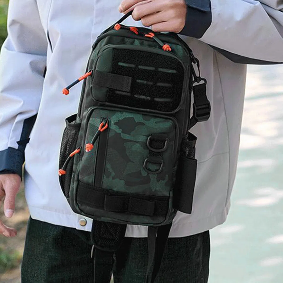 Mochila De Pesca,Bolsa Impermeable Resistente para Señuelos - Suministros de Pesca para Deportes al Aire Libre Bolsa Mensajero Agua Dulce Agua Salada Viaje Camping Senderismo Kayak