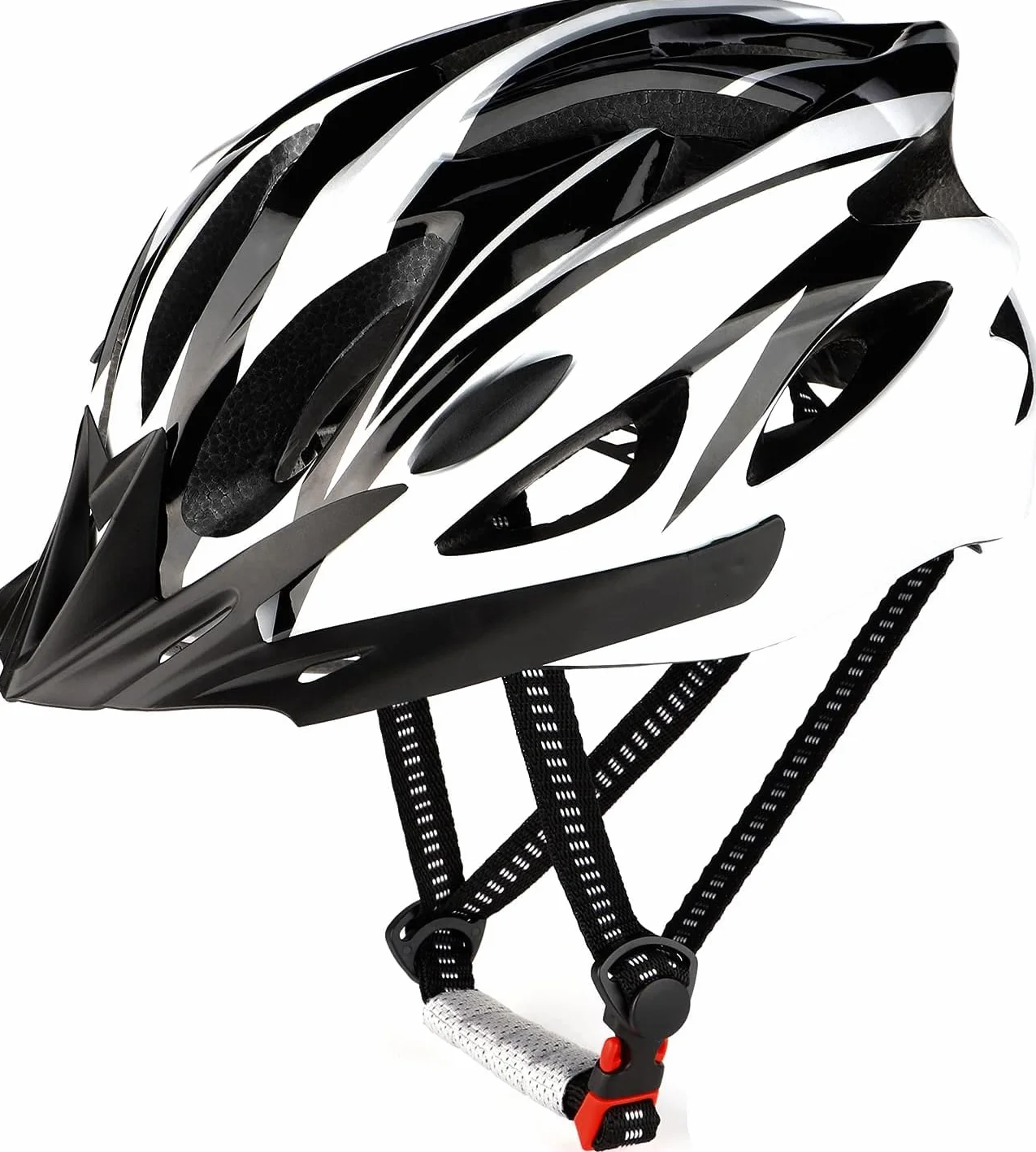 Casco Bicicleta Adulto, Casco de Bicicleta Ajustable para Mujeres y Hombres, Ultraligero Casco de Ciclismo Montaña con Forro y Visera Extraíble (Tamaño de la Cabeza 58-62cm)