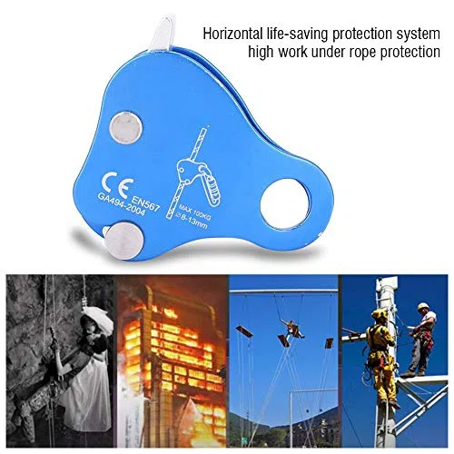 Agarradera de cuerda de escalada, Arbolista de aleación de aluminio Arbolista Agarradera de cuerda Montañismo Cerradura de cuerda Equipo de Protecta Grigri