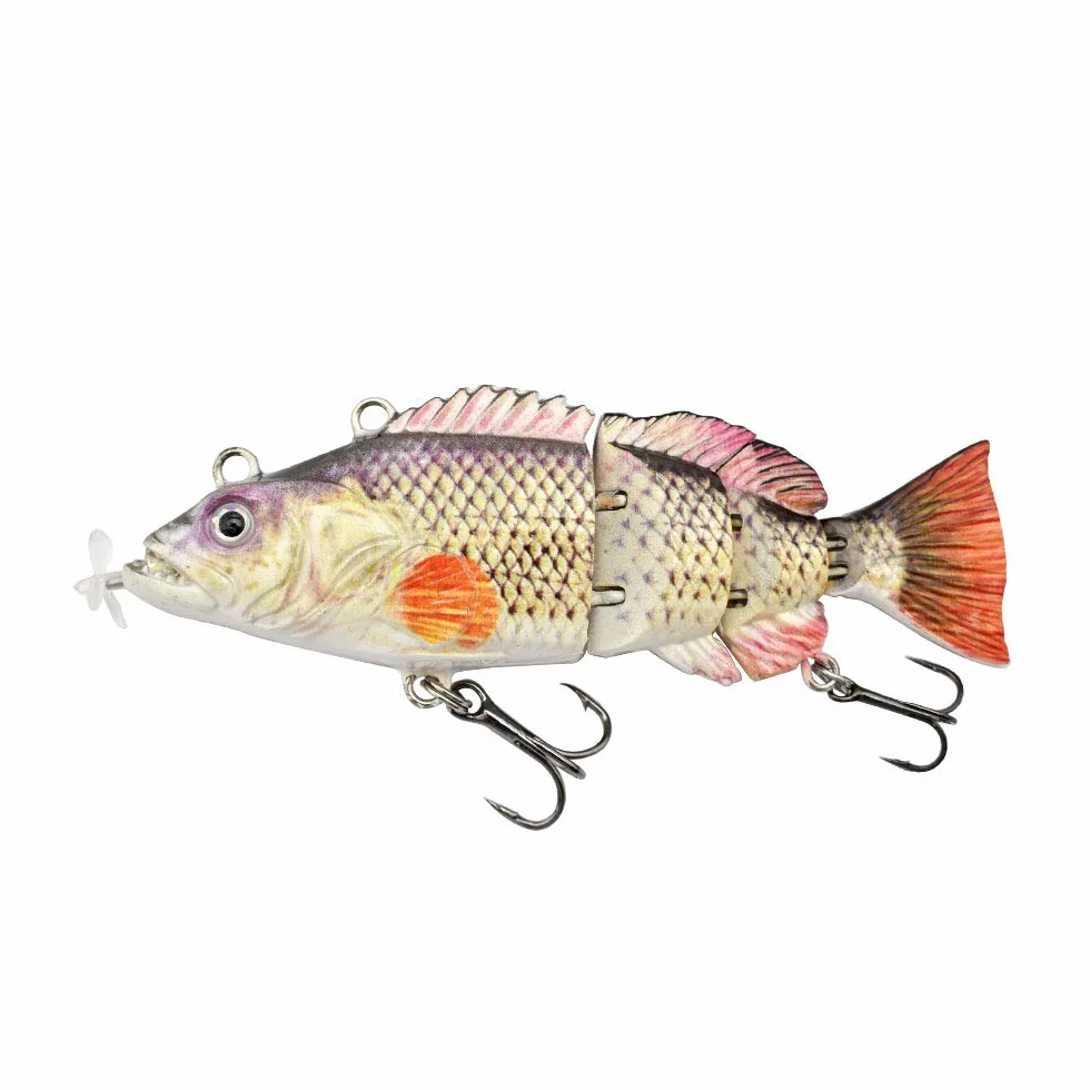 ods lure Señuelo robótico de natación de 10 cm, señuelos eléctricos recargables por USB, luz LED, 4 segmentos, articulados, aparejos de pesca