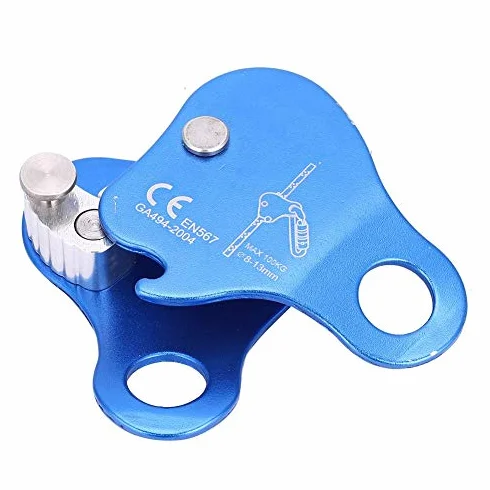 Agarradera de cuerda de escalada, Arbolista de aleación de aluminio Arbolista Agarradera de cuerda Montañismo Cerradura de cuerda Equipo de Protecta Grigri