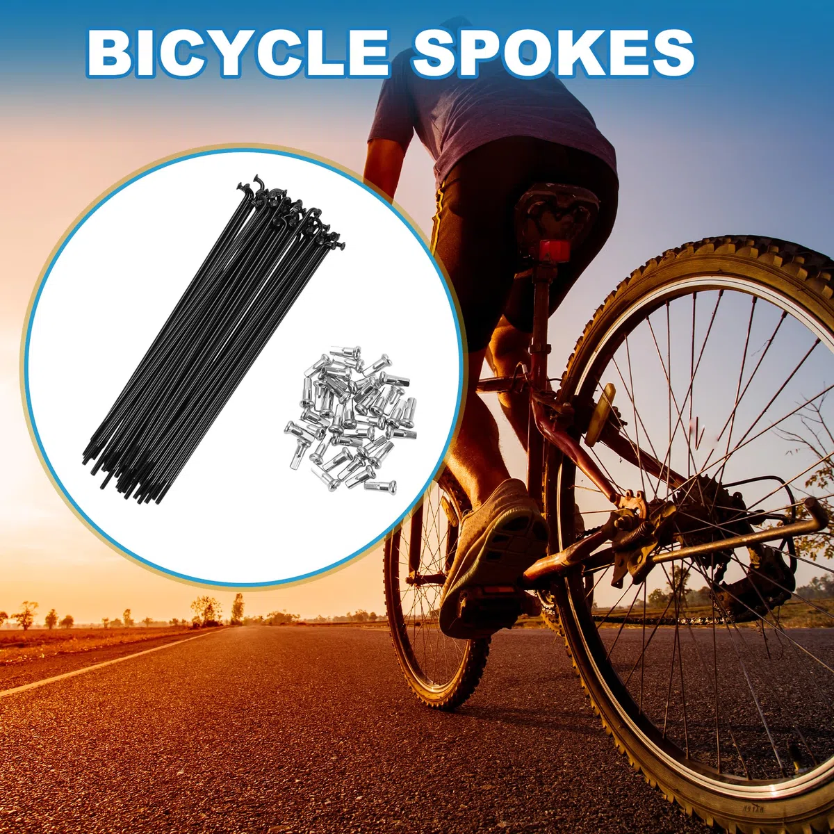 A ABSOPRO Radios para Bicicleta 14G, radios de Acero Negro para Bicicleta de montaña, 36 Unidades. 135mm
