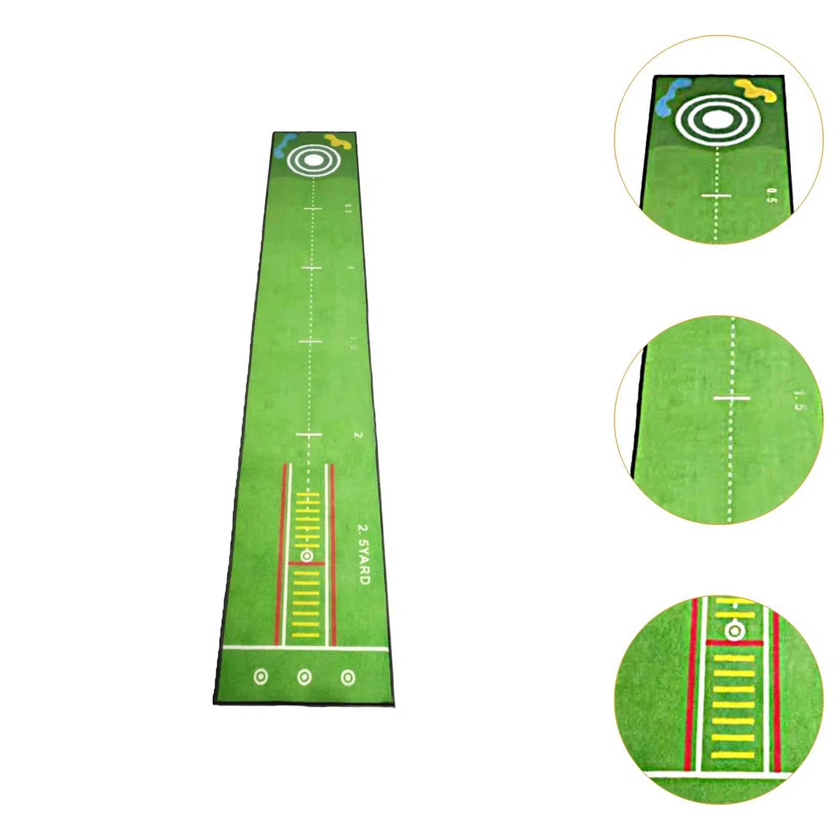 Tapete de Golf para Putting de 240x28.5cm, Alfombrilla de Entrenamiento Portátil de Suela de PP con Puntos de Terciopelo, Resistente al Desgaste, Ligera para Interior y Exterior