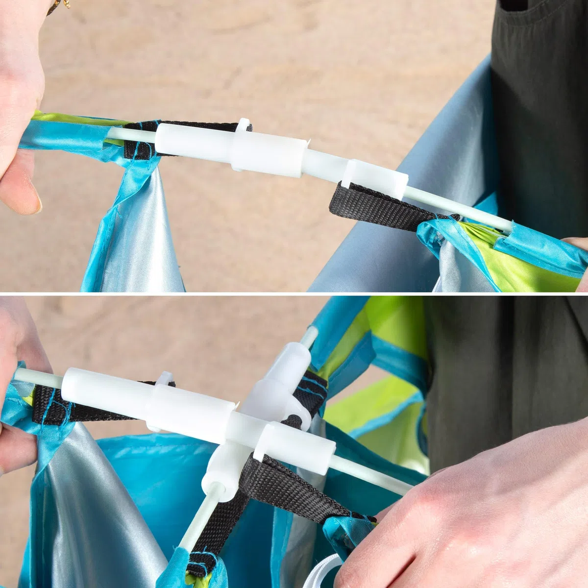 AKTIVE Tienda Playa Pop up, Azul y Verde, 175x150x105 cm, Revestimiento Plateado, UV50, Incluye 4 piquetas, Poliéster, Paravientos Plegable, Bolsa Transporte, Refugio Pesca (62532)