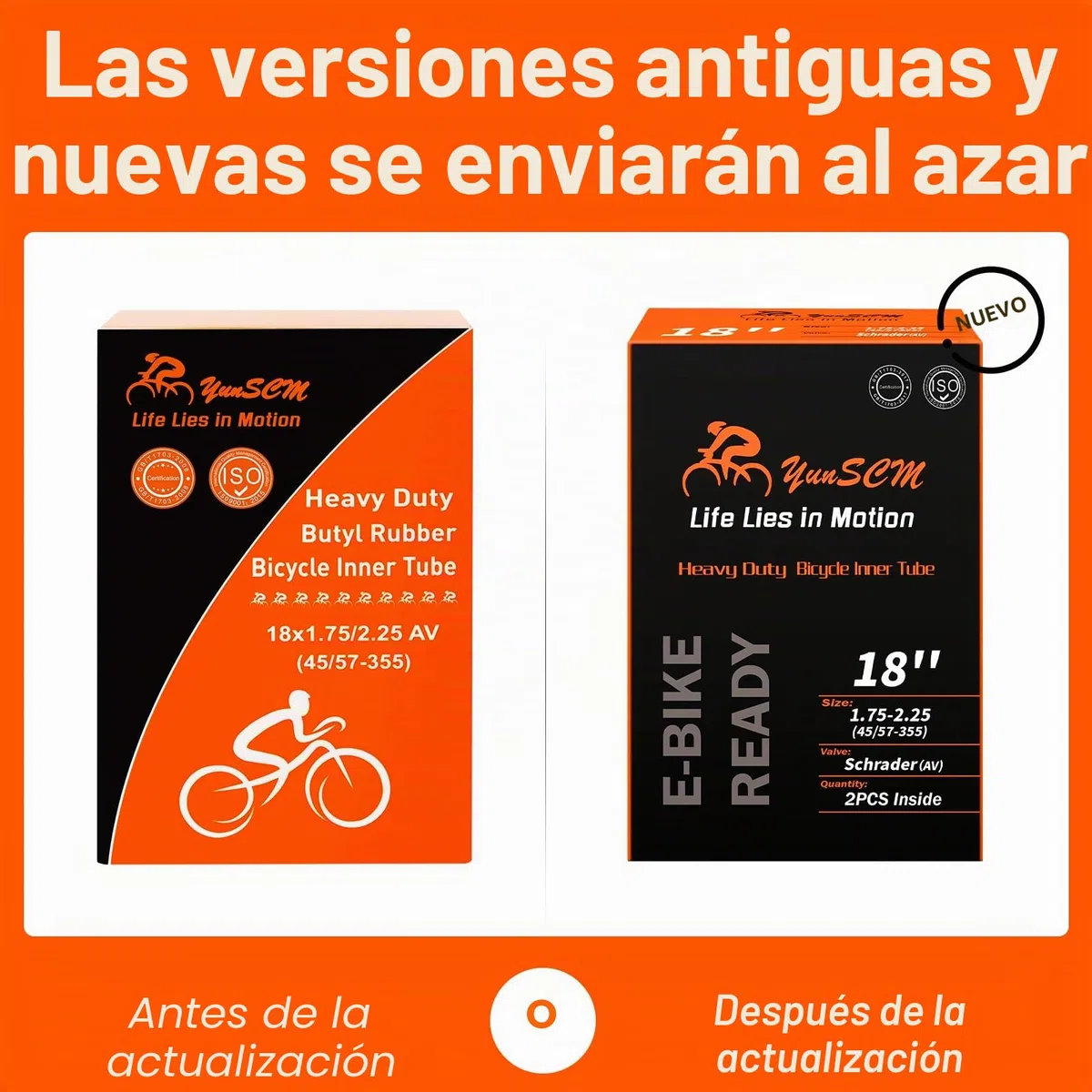 YunSCM 2Pcs 45/57-355 Engrosar 18 Pulgada cámaras de Aire 18x1.75/1.95/2.10/2.25 AV32mm Valve Compatible 18 Pulgadas Bicicleta cámaras de Aire 18x1.75 18x1.95 18x2.0 18x2.10 18x2.125 18x2.25