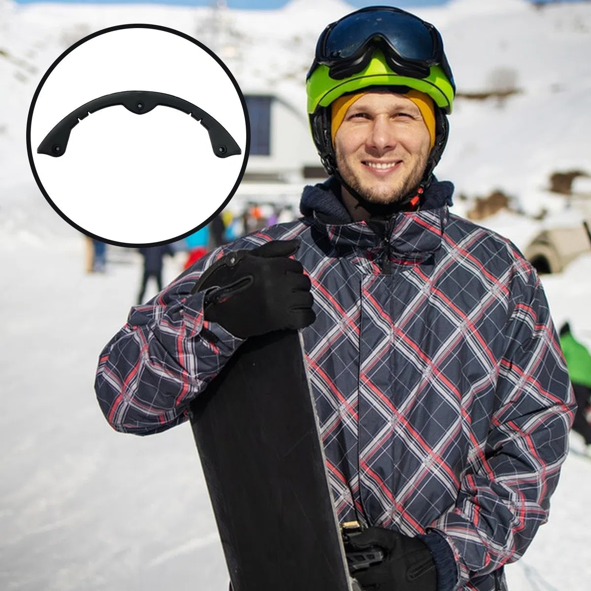Tira de snowboard anticolisión, barra de protección flexible para tabla de snowboard, protector de nariz para longboard negro, cubierta de cubierta de patineta para jóvenes y principiantes