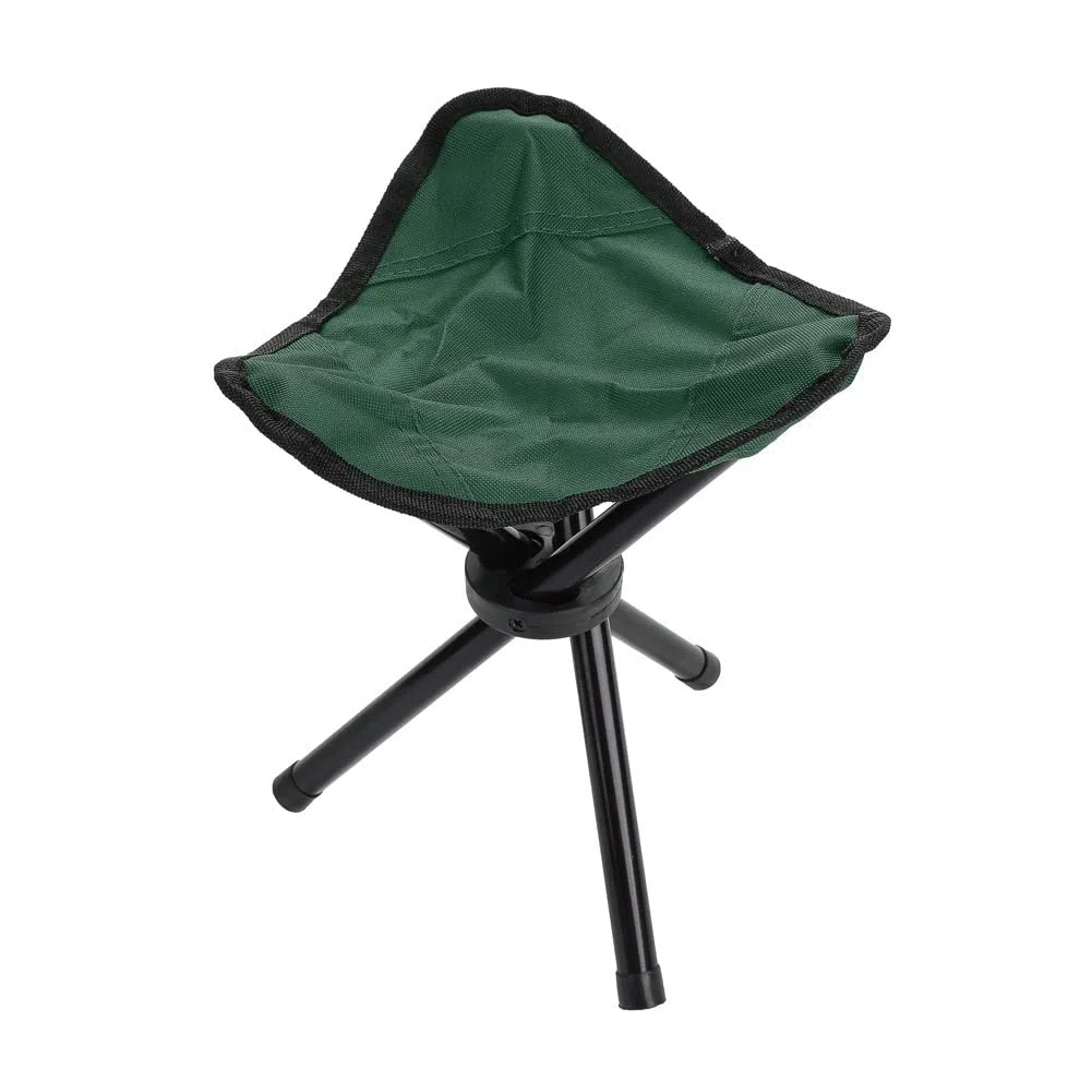 Trípode para Taburete de Camping, Portátil Compacto Ligero Taburete Plegable de 3 Patas Capacidad 220 Libras Silla Plegable para Acampar Al Aire Libre, Caza, Senderismo, Pesca, Barbacoa,(S-Verde)