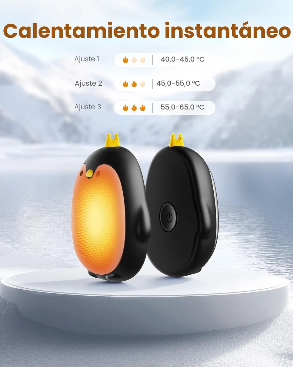 Gaiatop Calentadores de manos magnéticos recargables, paquete de 2, 3 ajustes de bolsillo de pingüino, manos calientes rápidas, reutilizables, calentador eléctrico portátil para camping, caza, golf