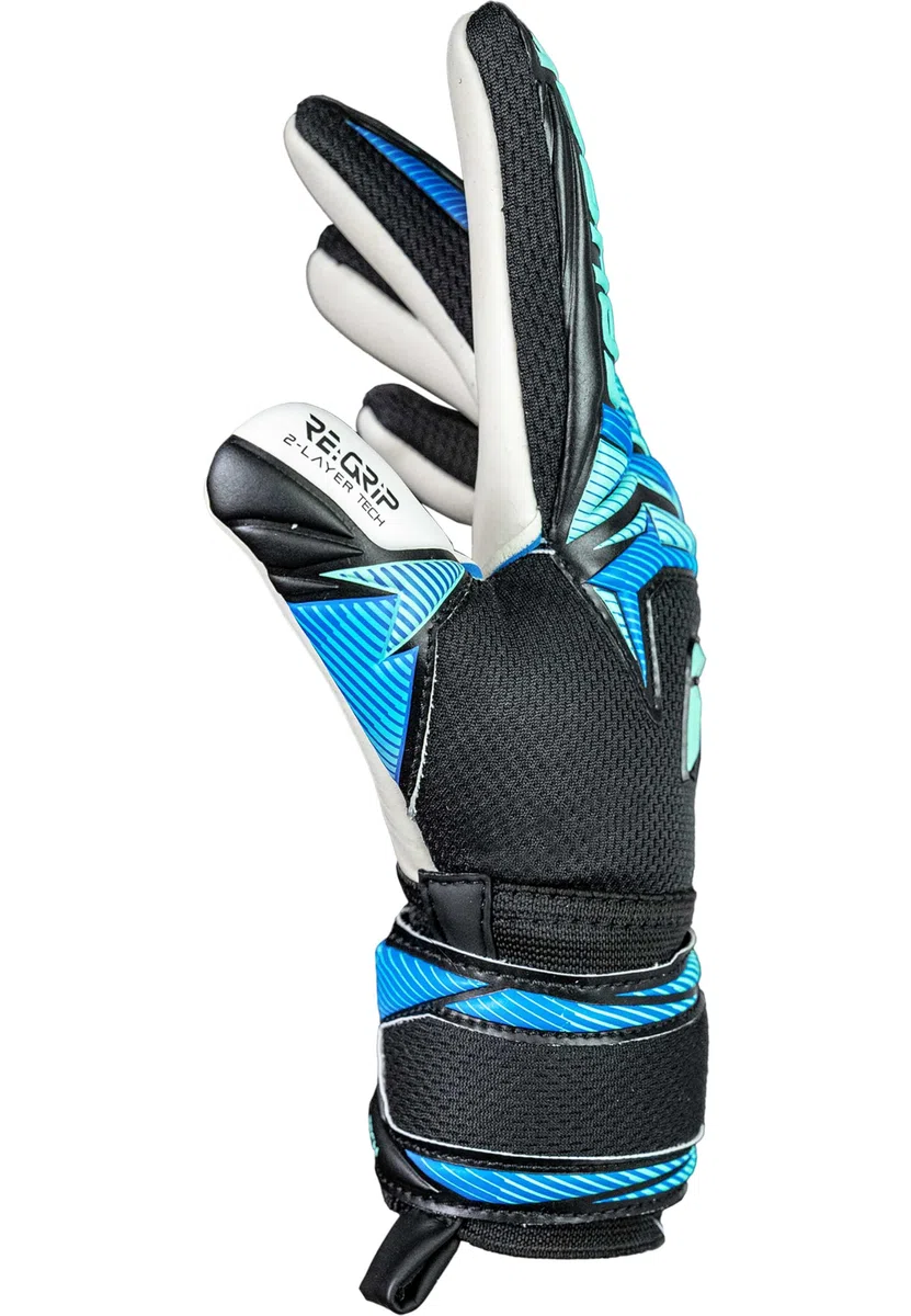 Reusch Guantes de Portero Profesionales para niños y jóvenes, Agarre Duradero y Ajuste Seguro, Transpirables, para Entrenamiento y Juego, césped Artificial y césped Natural, Talla 4 – 8, Atract RE