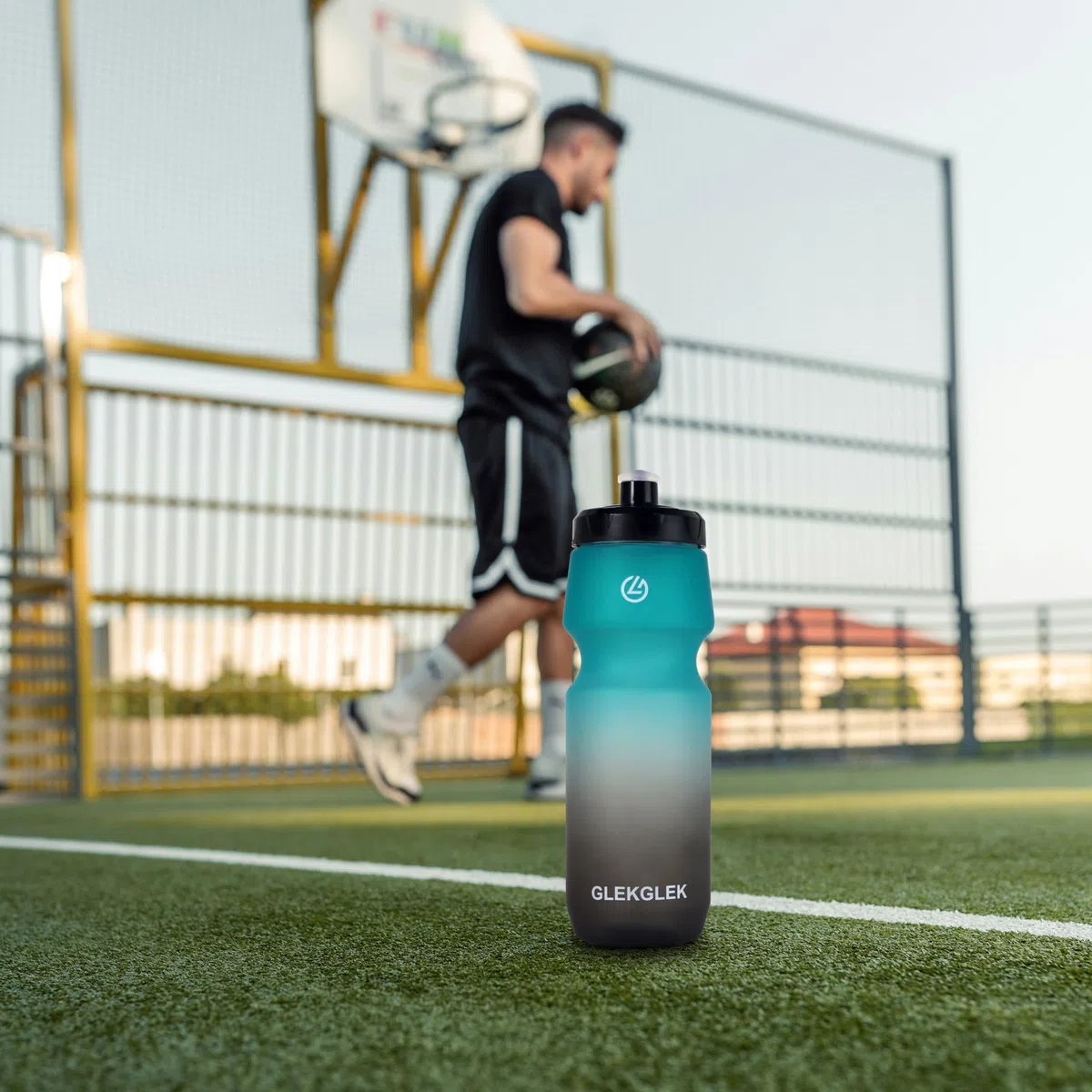 Botella Agua Gimnasio 750ml, Bidon Ciclismo sin BPA, Botellin Deportiva para Ejercicio, Nadar y Senderismo (Negro Blanco/Verde Negro)