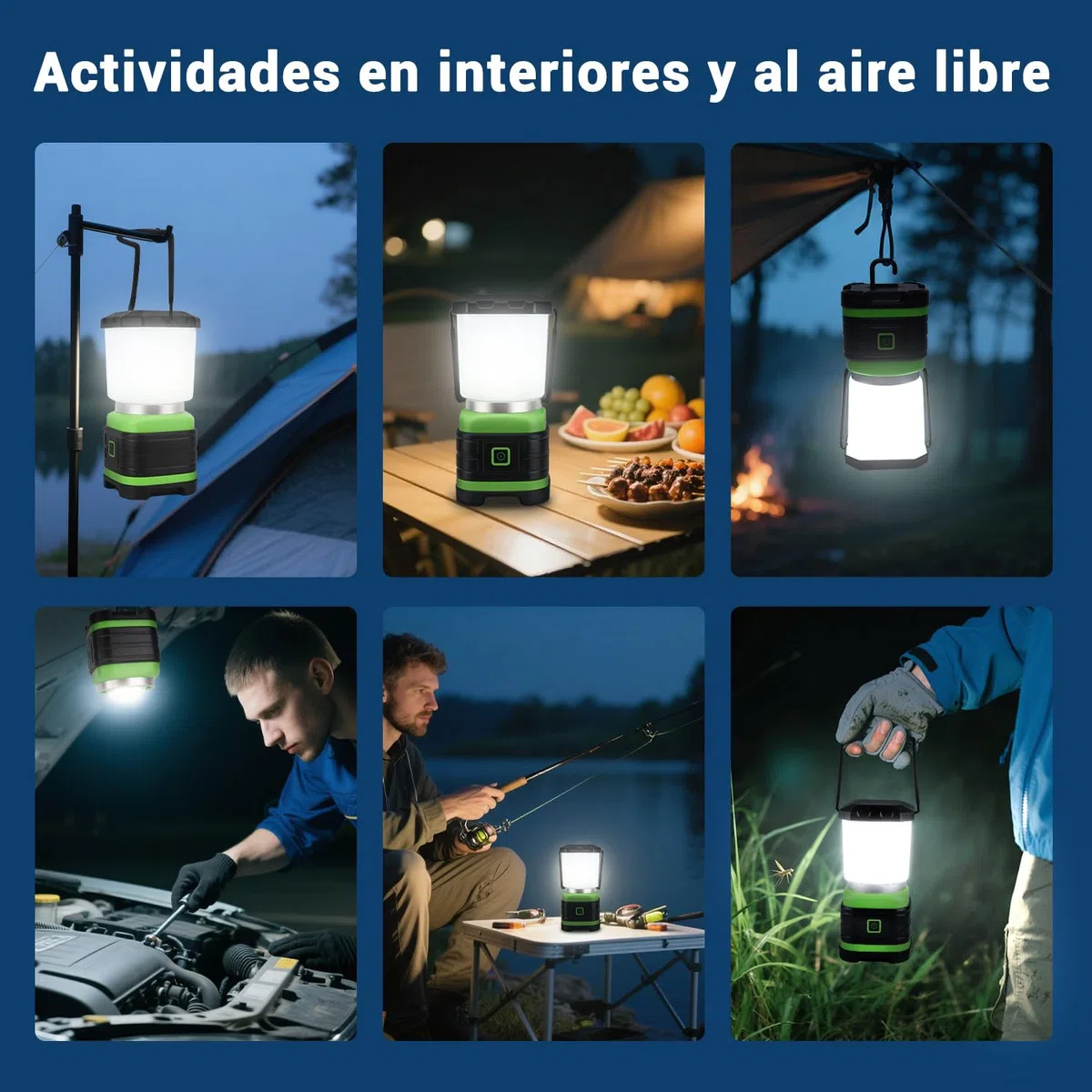 EXTRASTAR Linterna de Cámping 260 lúmenes, Lámpara de Cámping con Pilas, Luz de Cámping 2 Modos de iluminación, para Cámping, Senderismo, Pesca, Cortes de Energía