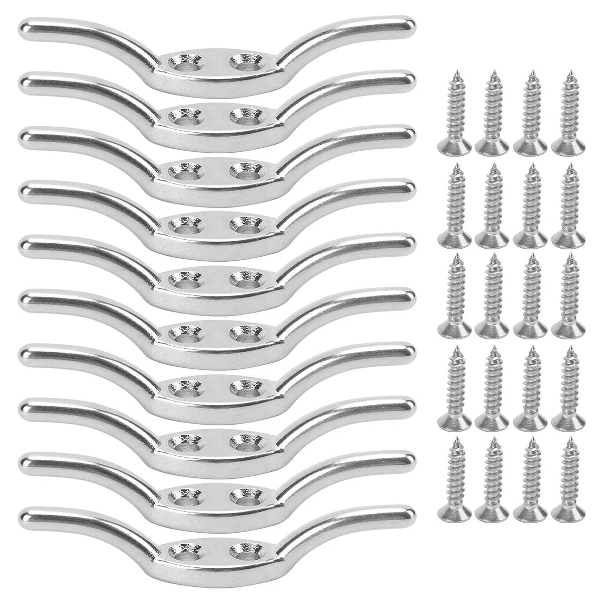 Tbest Gancho de Cornamusa de Cuerda de Acero Inoxidable de 2 Pulgadas para Toldo de Asta de Bandera de Barco, Resistente Al óxido, Grado Marino 304 con Tornillos de Montaje