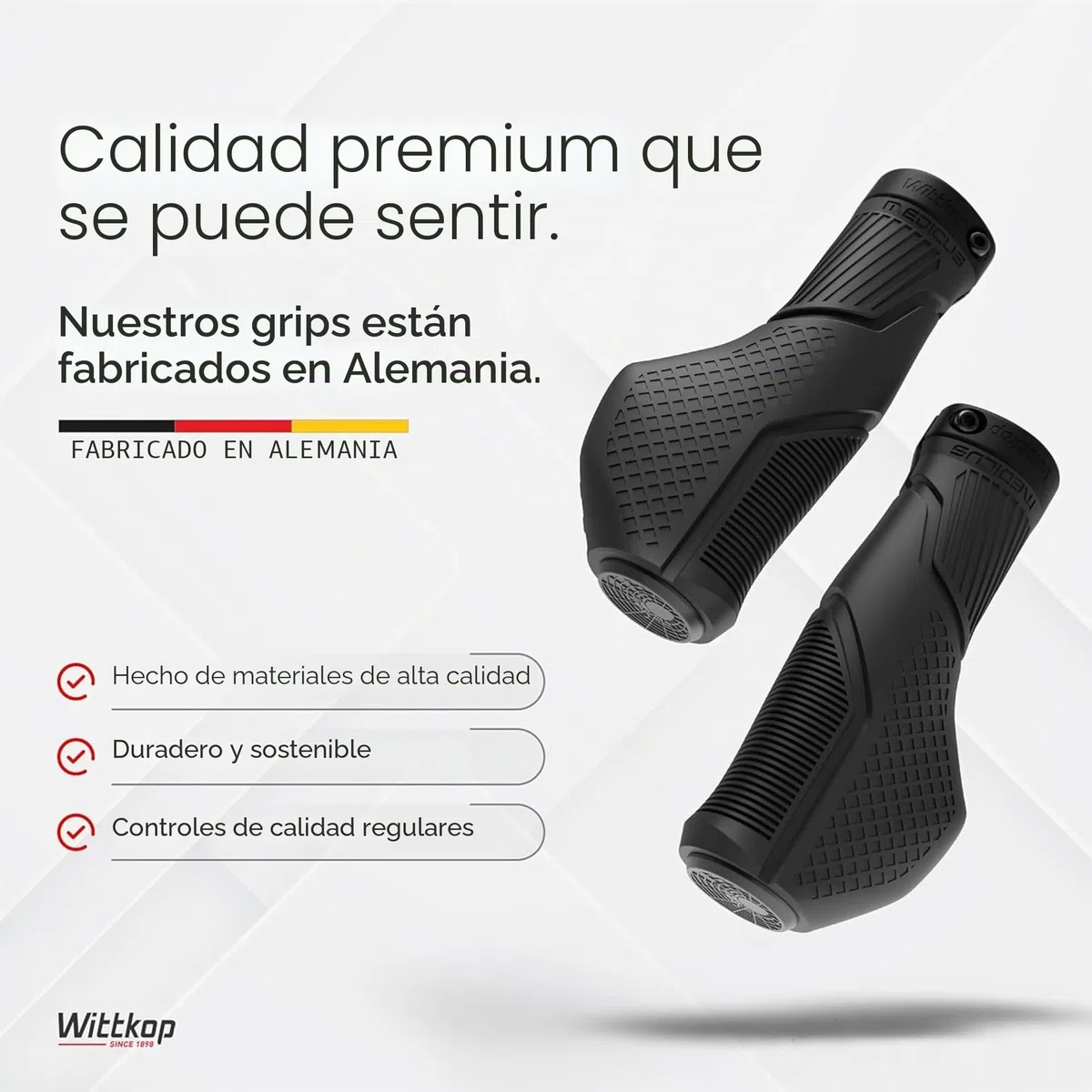 Wittkop Puños de Bicicleta con un Innovador diseño multizona, Fabricados en Alemania. I Diseño ergonómico con Efecto Antideslizante, Zonas de Confort y EFC Incluidas para un Agarre optimizado.