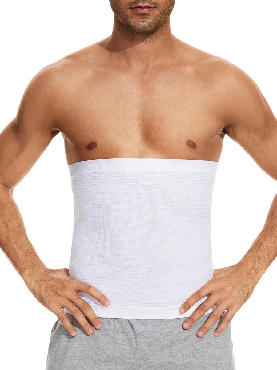 SLIMBELLE Cinturón reductor de abdomen para hombre, cinturón moldeador de abdomen, cinturón de sudoración, soporte de espalda para fitness, sauna, entrenamiento adelgazante, correr, yoga