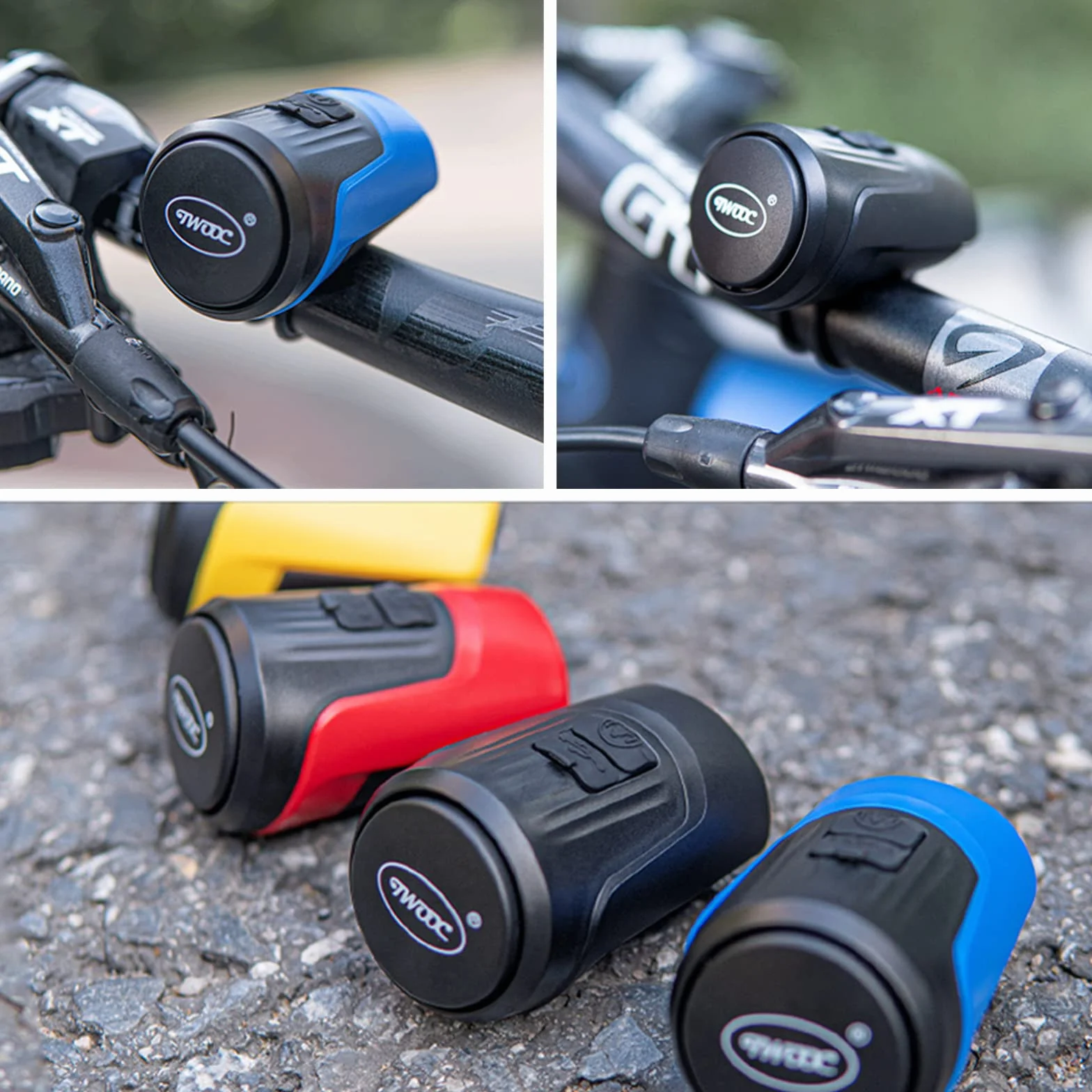 Timbre Bicicleta Electrónico, 125dB Fuerte Alarma Antirrobo Bocina Bicicleta Eléctrica, USB Recargable, para Adultos MTB/Carretera/BMX/Patinete Eléctrico (Negro)