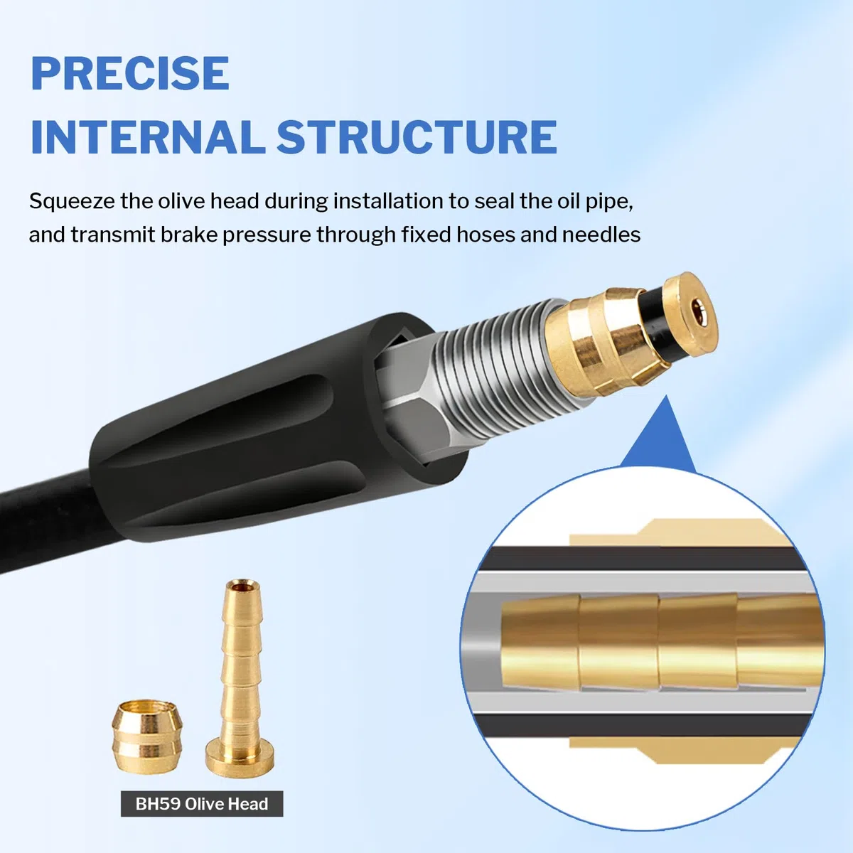 Tubo de freno hidráulico para bicicleta 4 m Frenos de disco, Manguera de freno hidráulica con 10 insertos de conexión de oliva, Accesorios para SRAM/Shimano BH59 MTB Bike Ciclismo (10000 PSI)