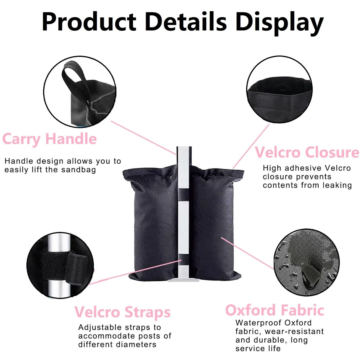 Pesos para Carpas,Bolsas Pesadas de Arena Cosida de Grado Industrial,Bolsa de Arena,Bolsa de Arena Playa,Negro Saco de Arena,Costuras Dobles Sacos Arena,Adecuado para la Mayoría de Tiendas de Campaña