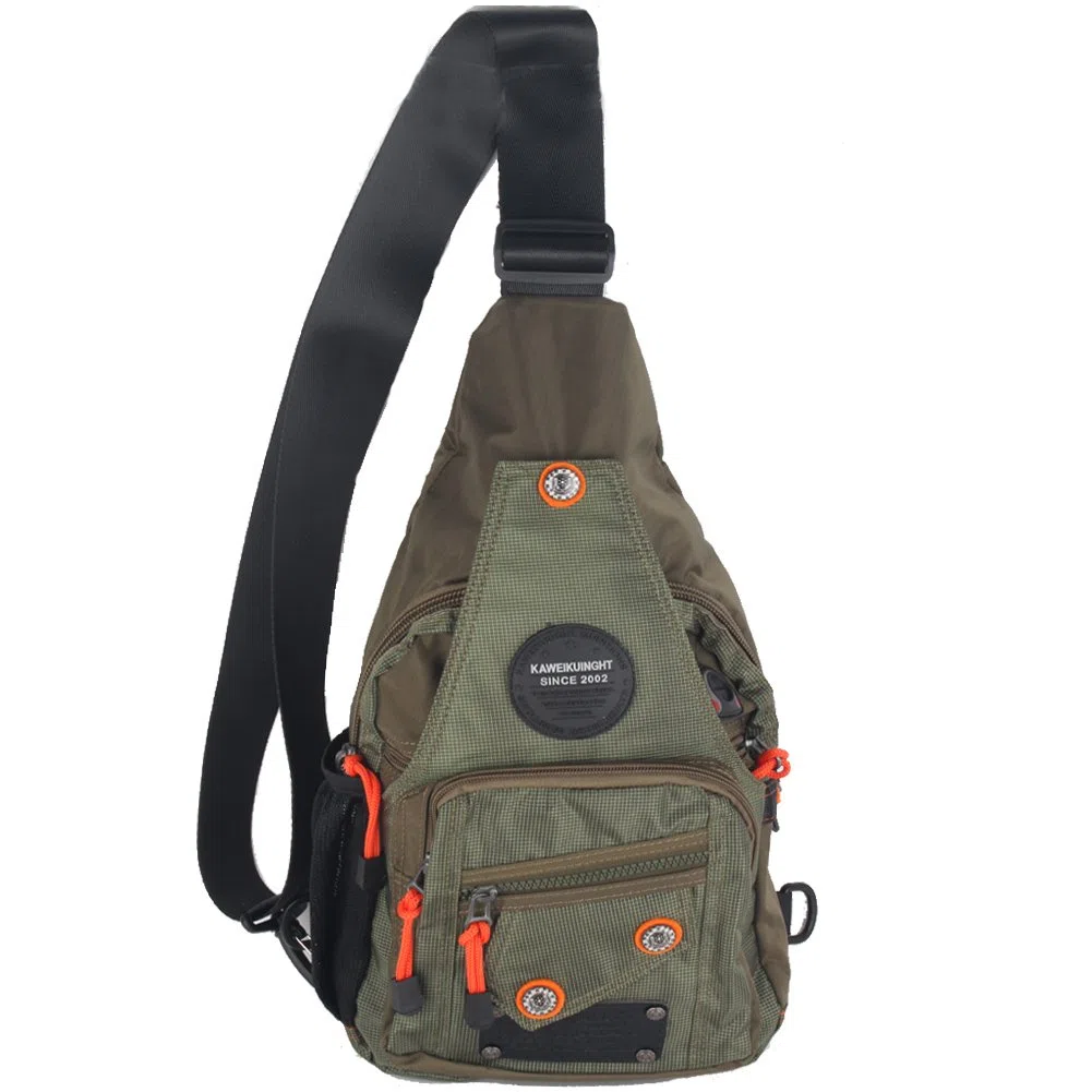 Mochila bandolera de nailon (C-verde)